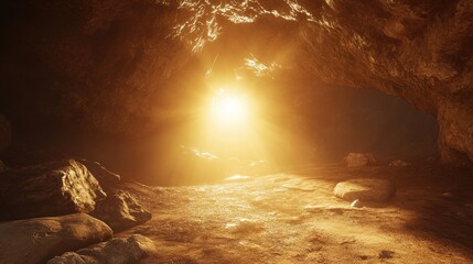 Cave Entrance Sunlight Hopeful Exploration