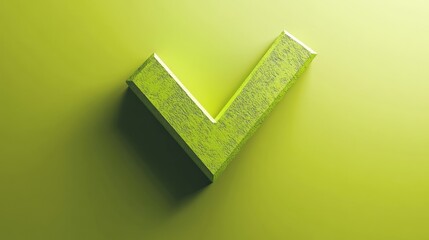 Lime Green Checkmark 3D Render: Minimalist Design Element