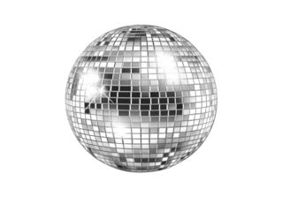 Silver disco mirror ball