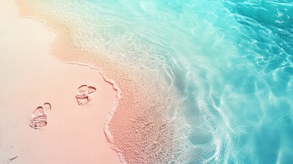 Fototapeta premium The beach is a beautiful and serene place, with the water