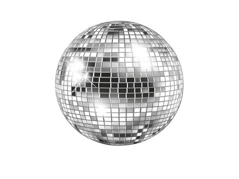 Silver disco mirror ball