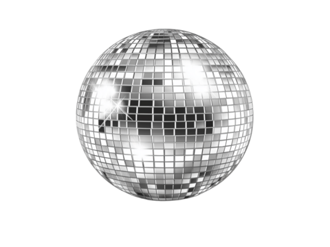 Silver disco mirror ball