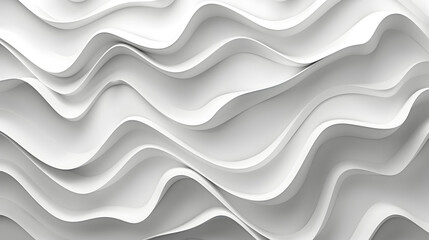 Fototapeta premium Abstract wavy white texture with layered design, creating a sense of depth and movement.