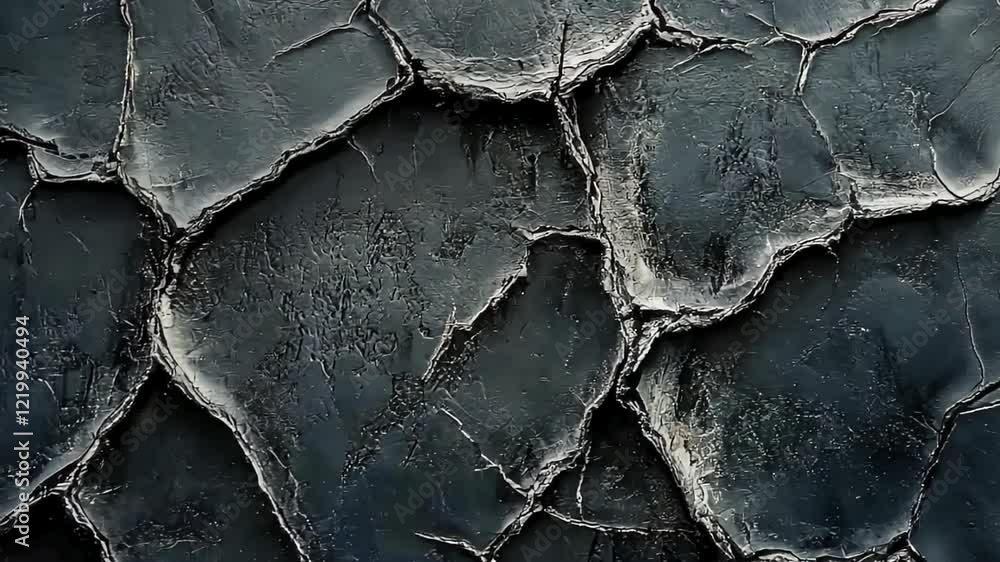 Poster exploring the beauty of cracked and textured surfaces in abstract design at twilight in a creative s