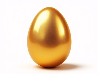 Shiny golden egg on a plain background.