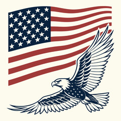 american eagle with flag