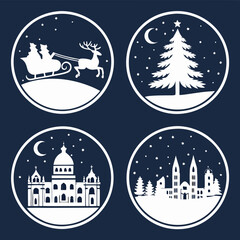 set of christmas icons