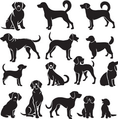 Dog Silhouette vector illustration free 