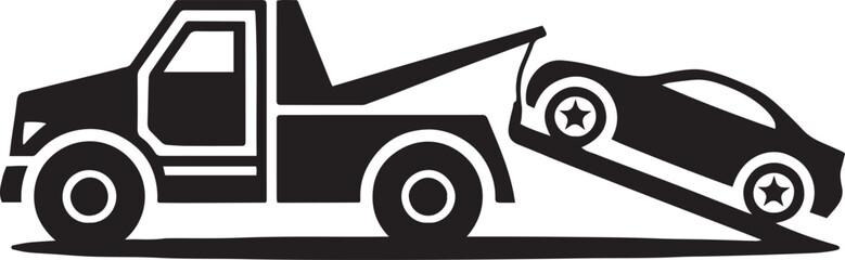 illustration of a Tow car Black vector