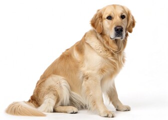 golden retriever isolated on white