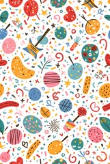 colorful doodle shapes for children's parties