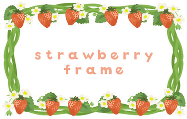 いちごのベクターフレームテンプレート