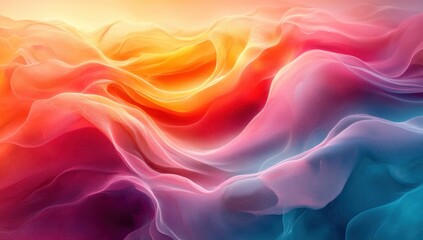Obraz premium Abstract Vibrant Fluid Art Smooth Gradient Orange Pink Teal Background Design Poster