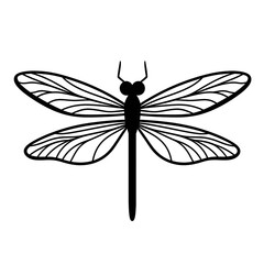 dragonfly black outline for logo 