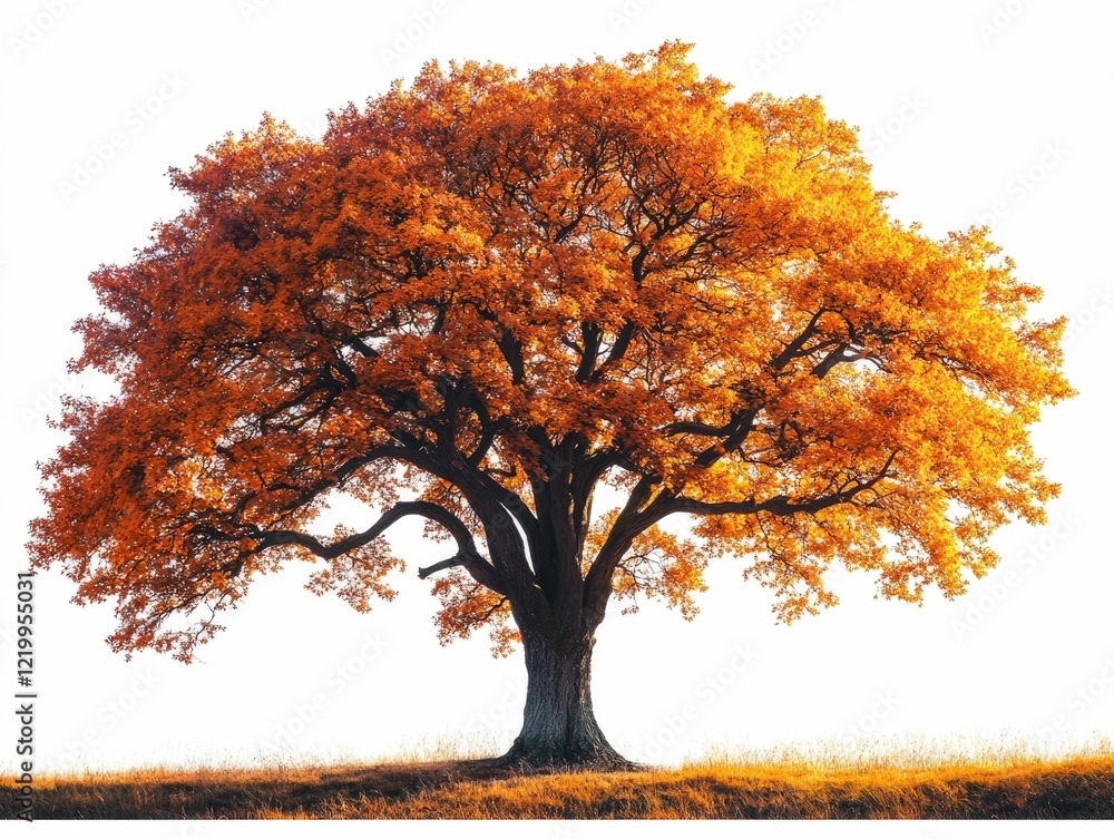 Poster a magnificent beech tree stands tall its branches adorned with a dazzling display of autumn foliage 