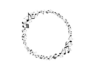 音符を散りばめたメロディーのクラシカルなサークルフレーム