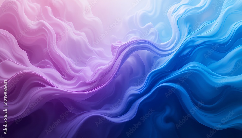 Poster abstract flowing background with smooth gradient and elegant soft waves of pink and blue colors. bea