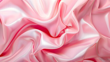 Obraz premium A close-up of soft, pink satin fabric, showcasing its smooth texture and elegant draping.