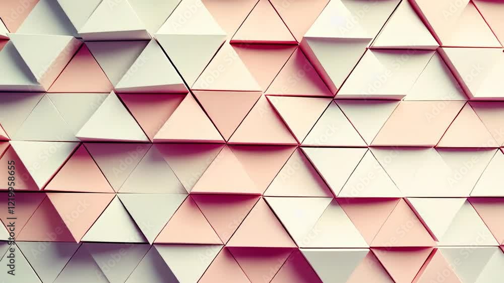 Poster exploring the intricate patterns of three-dimensional geometric shapes in pastel hues. generative ai