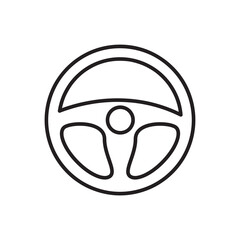 Obraz premium Car steering wheel icon.vector flat black linear illustration for web and app..eps
