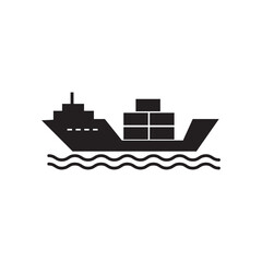 Cargo, delivery, ship, icon vector simple flat black trendy style illustration for web and app..eps