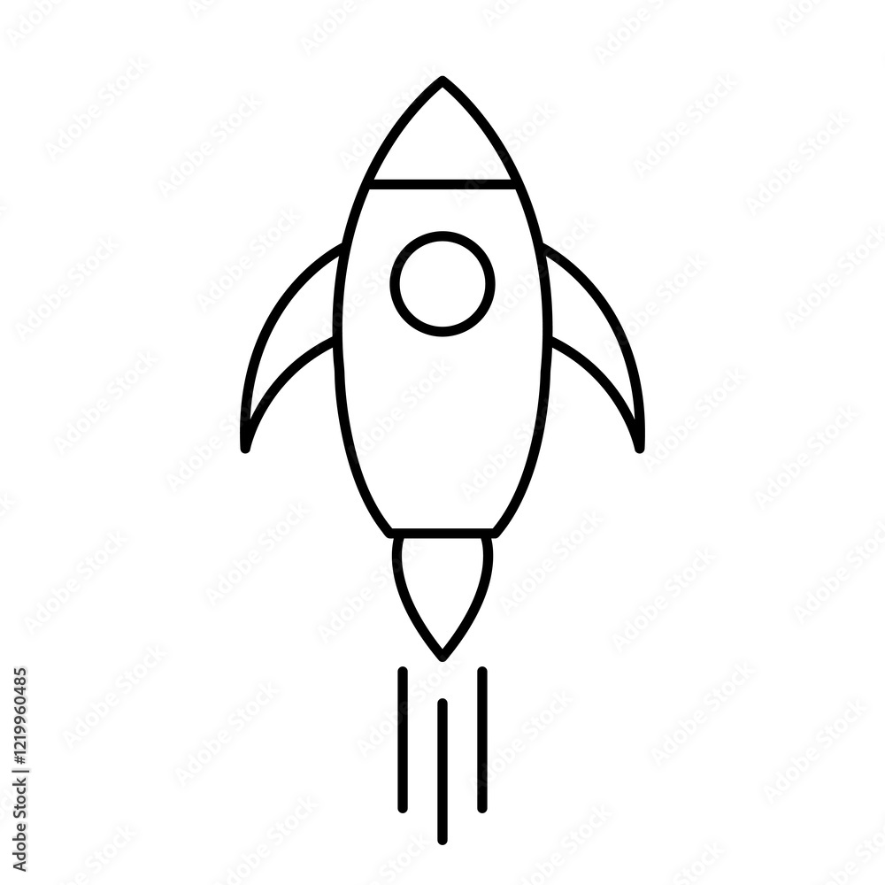 Poster launch, rocket, startup icon.vector flat black simple linear illustration for web and app..eps