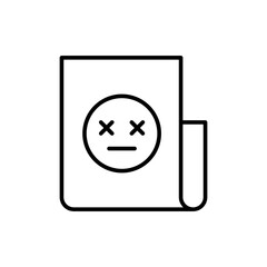 Corrupted file outline icons, minimalist vector illustration ,simple transparent graphic element .Isolated on white background