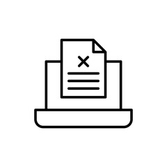 Corrupted file outline icons, minimalist vector illustration ,simple transparent graphic element .Isolated on white background