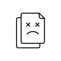 Corrupted file outline icons, minimalist vector illustration ,simple transparent graphic element .Isolated on white background