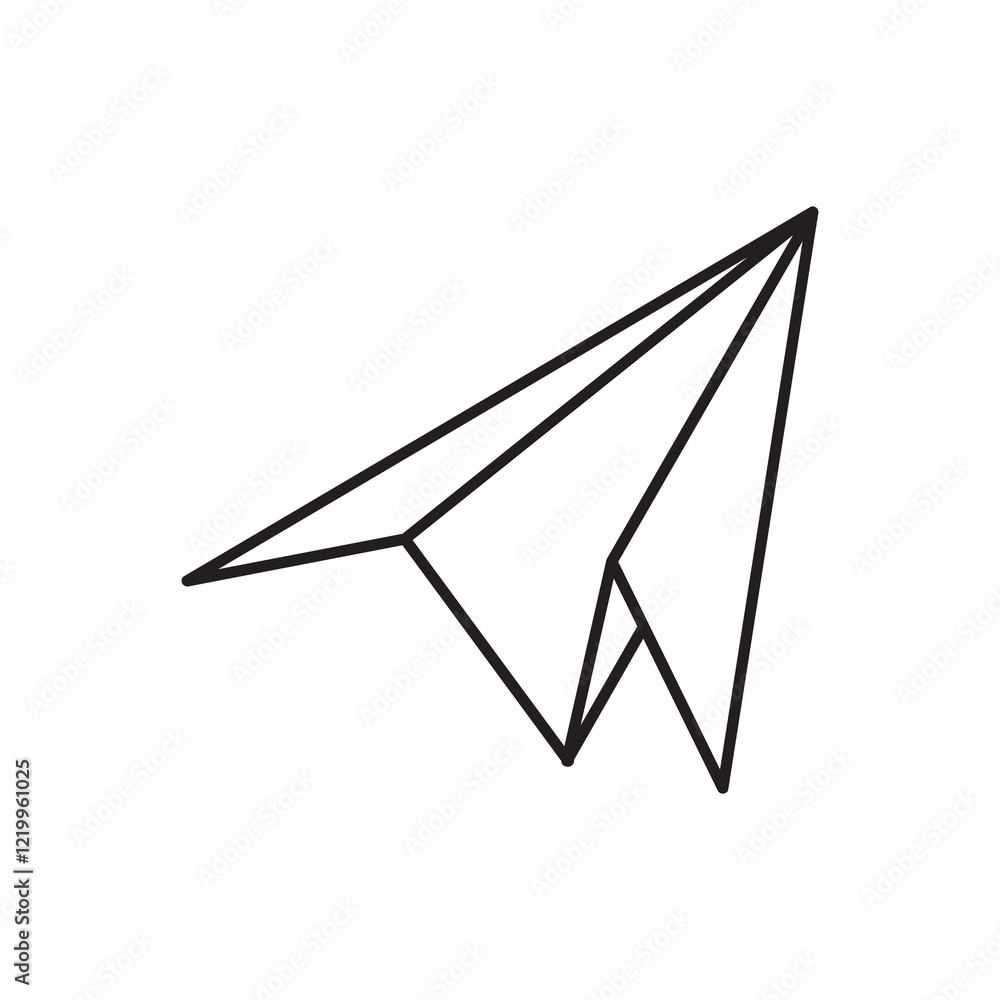 Poster paper airplane icon. vector flat black simple linear illustration for web and app..eps