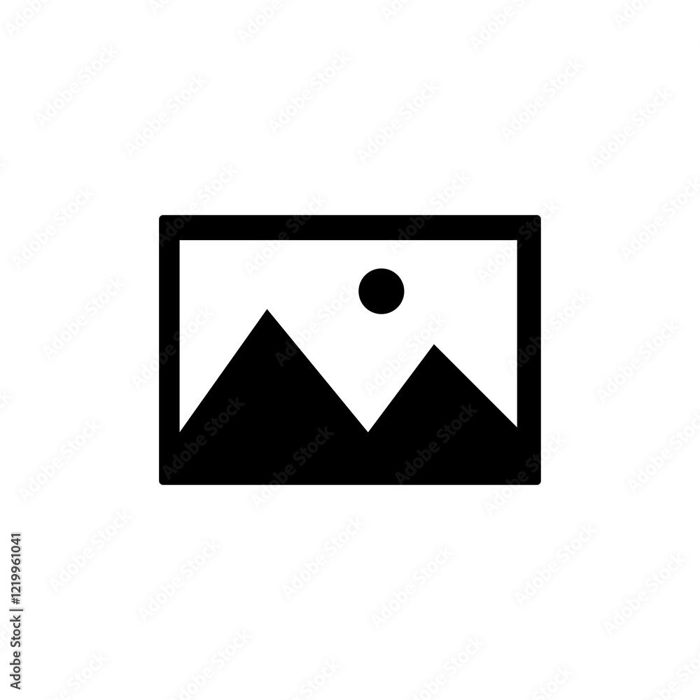 Poster no image available icon. vector flat black simple trendy style illustration for web and app..eps