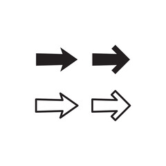 Arrow icon set. Vector flat black simple illustration for weba and app..eps