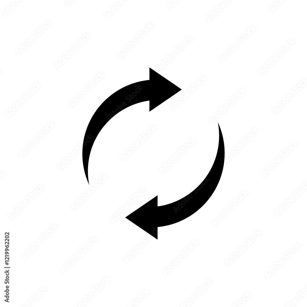 Poster arrow, refresh, update icon. vector flat black simple illustration for web and app..eps