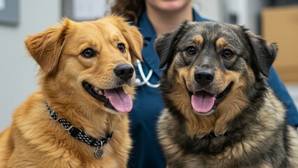 Veterinarian with one dog
