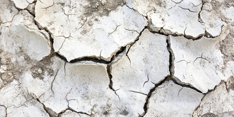 Fototapeta premium Cracked dry soil showcases the effects of drought on the landscape during a hot summer day