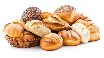 Fototapeta premium Isolated Bread on a White Background, Perfect for Culinary and Baking Concepts