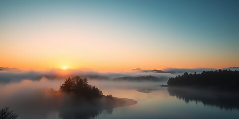 Fototapeta premium sunrise over the lake