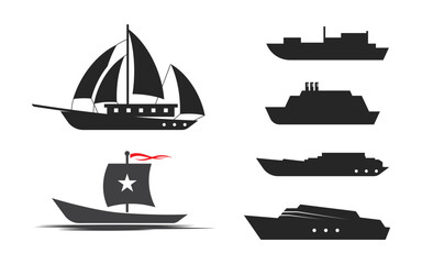 Cruise ship Logo Template vector icon illustration design