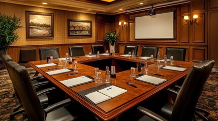 Elegant Conference Room: Luxurious Boardroom for Business Meetings