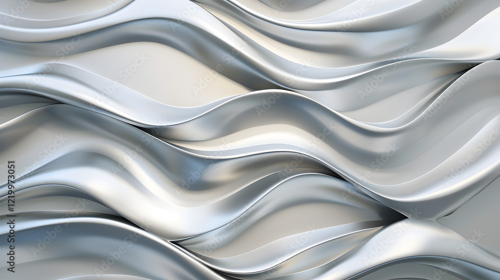 Poster abstract metallic waves create a smooth, fluid texture for design or artistic purposes.
