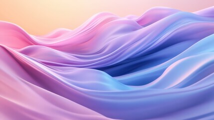 Obraz premium A colorful, flowing piece of fabric with a pink, purple, and blue hue