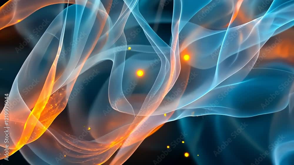 Poster vibrant dance of colors and light swirling across a dark background in a mesmerizing display of abst
