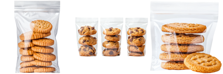Assorted Cookies in Transparent Packaging for Snack Display