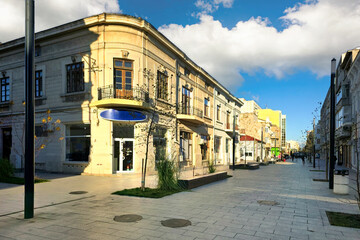 View of Stephen the Great pedestrian street, in Constanta Romania. Constanta is the oldest continuously inhabited city in the region, founded around 600 BC, and among the oldest in Europe.