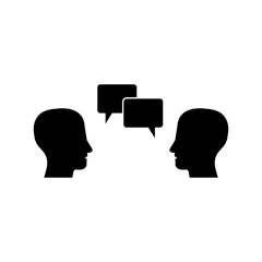 Head, people, listen and speak icon.vector flat black simple trendy style illustration for web and app..eps