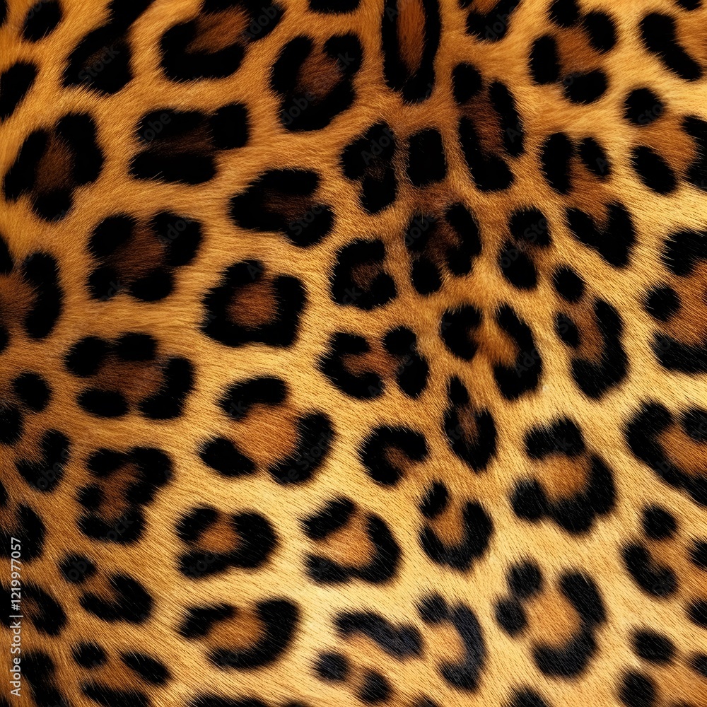 Poster leopard fur texture: close-up of rosettes and base color