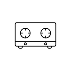 Obraz premium Kitchen, stove icon. vector flat black linear illustration for web and app..eps