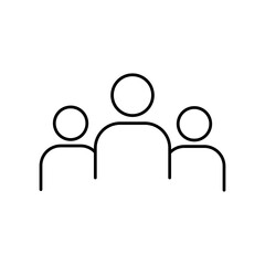 People Icon. User sign icon. vector flat black linear illustration for web and app..eps