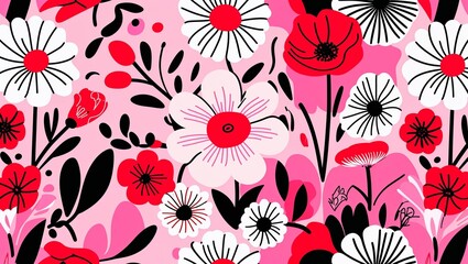 abstract art, illustration, background, wallpaper, wildflowers
