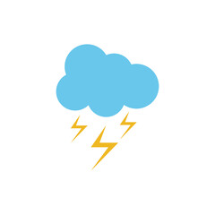 Cloud Thunderstorm Icon Vector Design Template